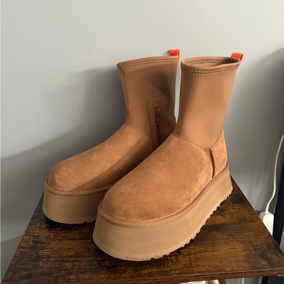 UGG Shoes - UGG Tan Heeled Boots with Suede Finish
